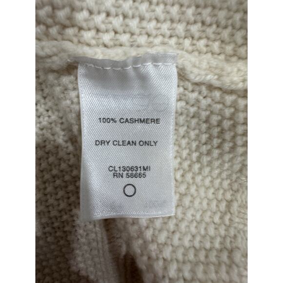 Cream Cable Knit Tunic Sweater V-Neck Long Sleeve Boho Cottagecore - Picture 6 of 6